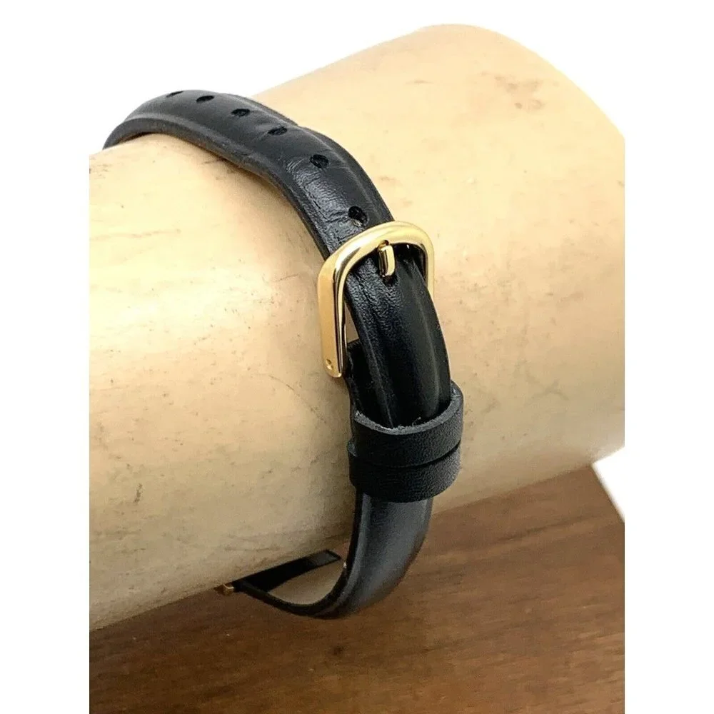 Timex Women's Watch T2H341 Indiglo Quartz Black Leather Band Petite Date 25mm